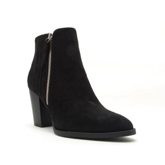 NEW Black Suede Ankle Booties - Picture 2 of 4